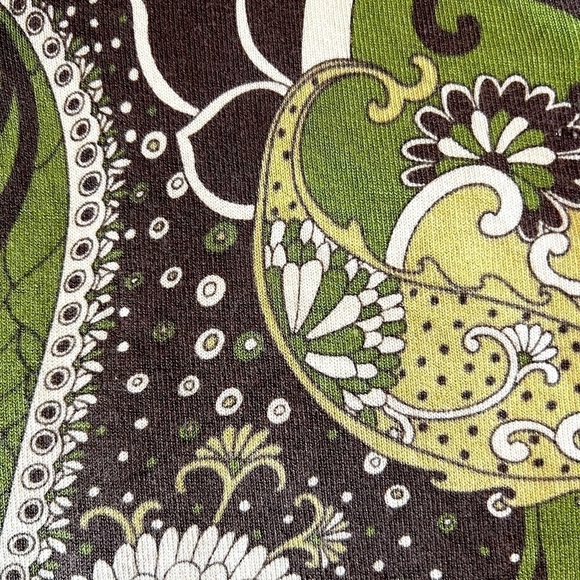 Ann Taylor Cardigan Size XL Paisley Print Green, Brown and Cream Cotton Silk - Picture 7 of 8